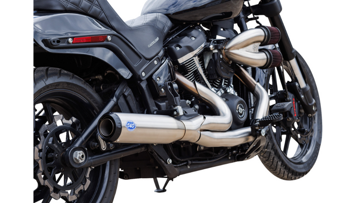 S&S 2-Into-1 Qualifier Exhaust System - Race Only - Stainless - M8 Softail