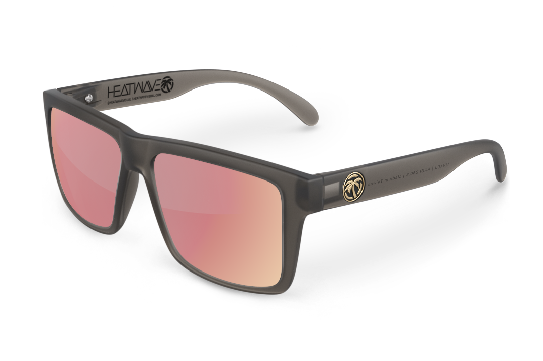 Rose Gold Heatwaves Heatwave Visual Vise Sunglasses: Frosted Smoke