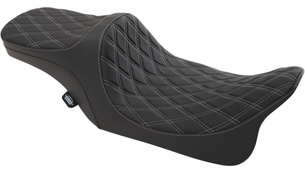 Drag Specialties Predator III 2-Up Seat, Double Diamond W/Silver