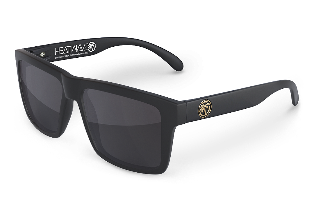 Heatwave Visual Vise Sunglasses: Black W/ Gold Emblem