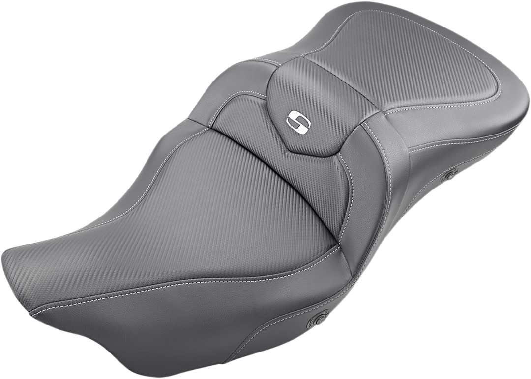 SADDLEMEN Extended Reach Roadsofa™ Seat - Carbon Fiber - without Backrest - Heated - FL '08-'24 808-07B-186HCT