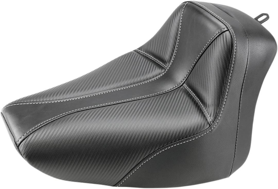 SADDLEMEN Dominator Solo Seat - w/o Backrest - Black w/ Gray Stitching - FLS/FXS '00-'06 800-01-0042