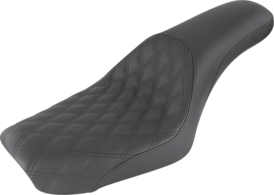 SADDLEMEN Profiler Seat - Front Lattice/Rear Smooth - Black - FXDWG '04-'05 804-05-149