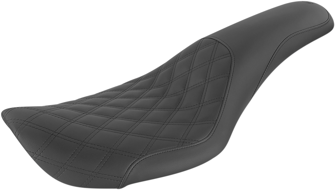 SADDLEMEN Profiler Seat - Front Lattice/Rear Smooth - Black - FXDWG '96-'03 896-05-149