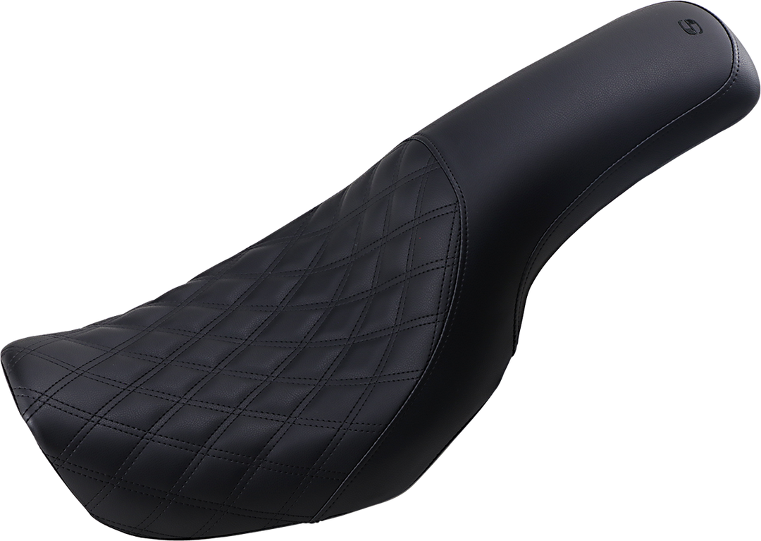 SADDLEMEN Profiler Seat - Front Lattice/Rear Smooth - Black - FL/FX '06-'17 806-04-149
