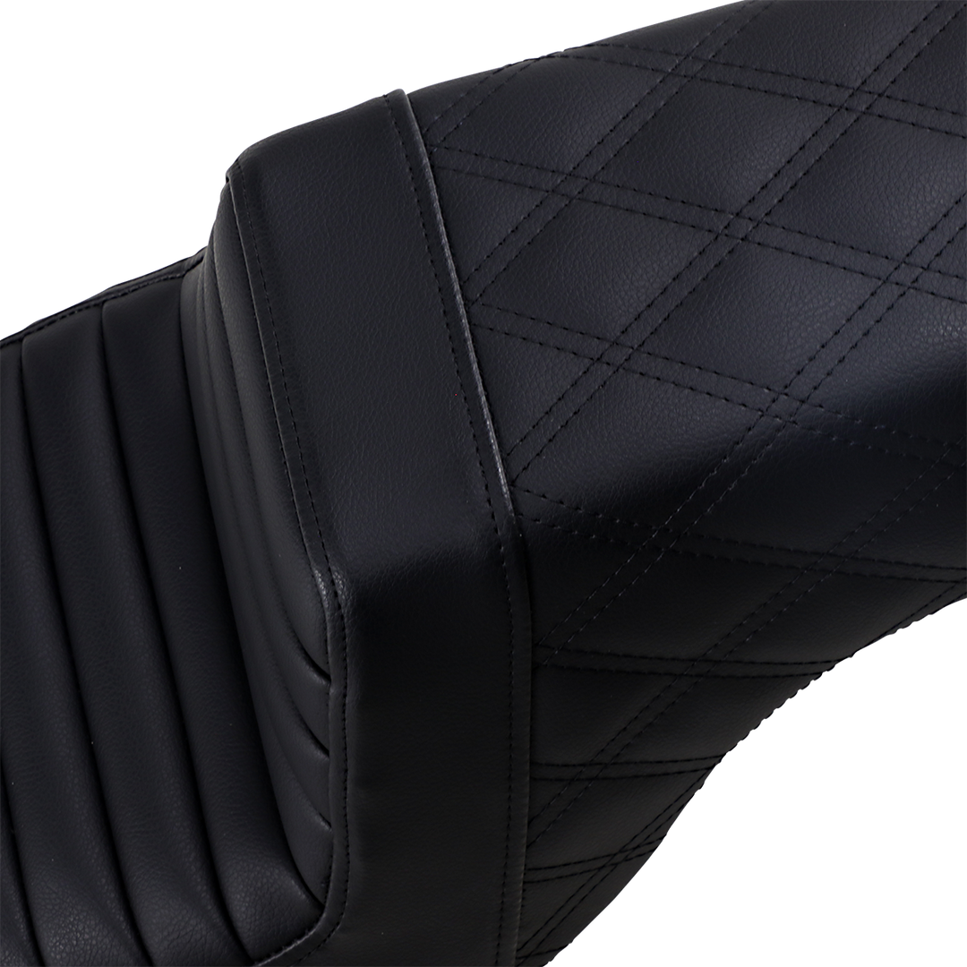 SADDLEMEN Step-Up Seat - Front Tuck-n-Roll/Rear Lattice Stitch - Black - XL - 807-11-176