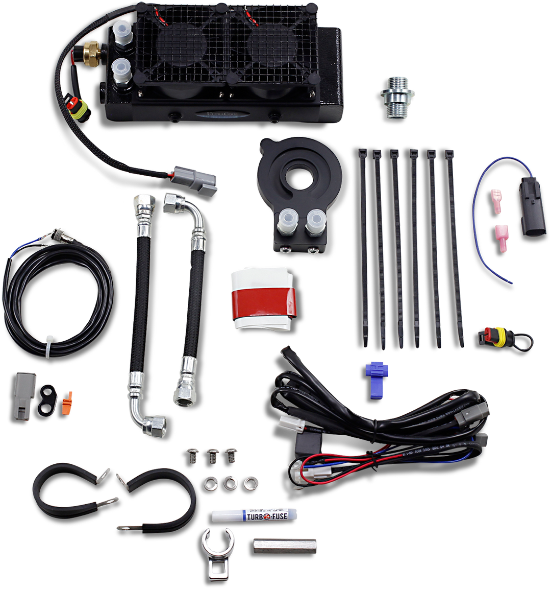 ULTRACOOL Oil Cooler Kit - Naked - Black - Softail/Touring/Trike SMT8-3