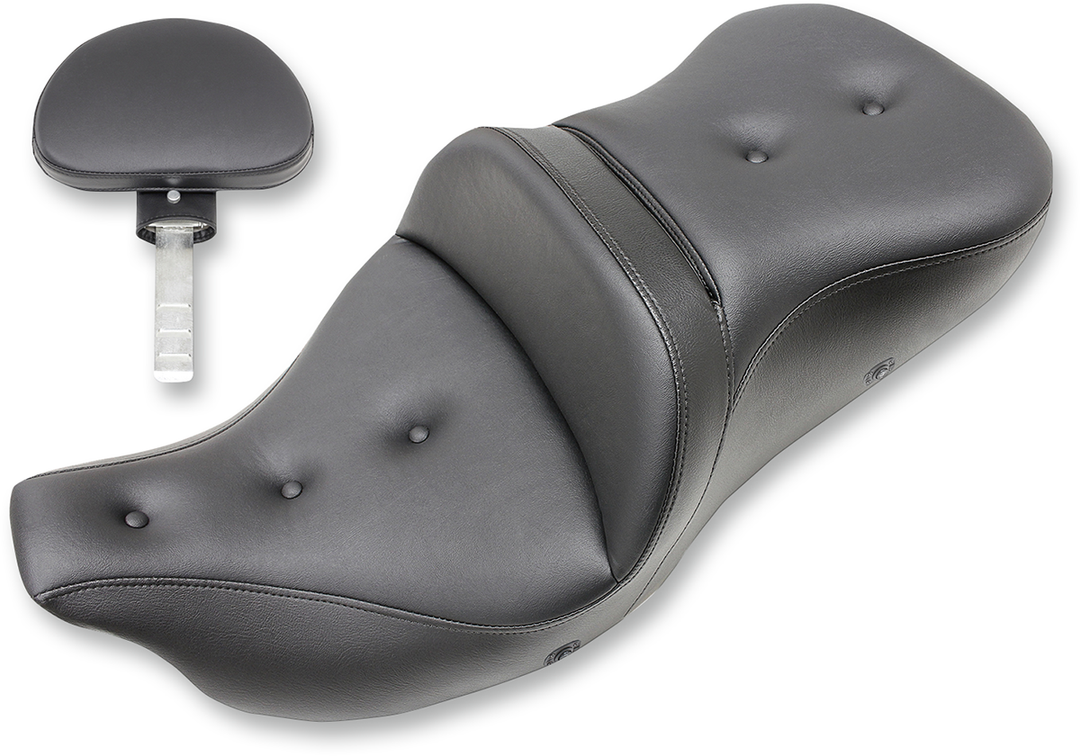 SADDLEMEN Extended Reach Roadsofa™ Seat - Pillow Top - Backrest - Heated - FL '08-'24 808-07B-183BRHC