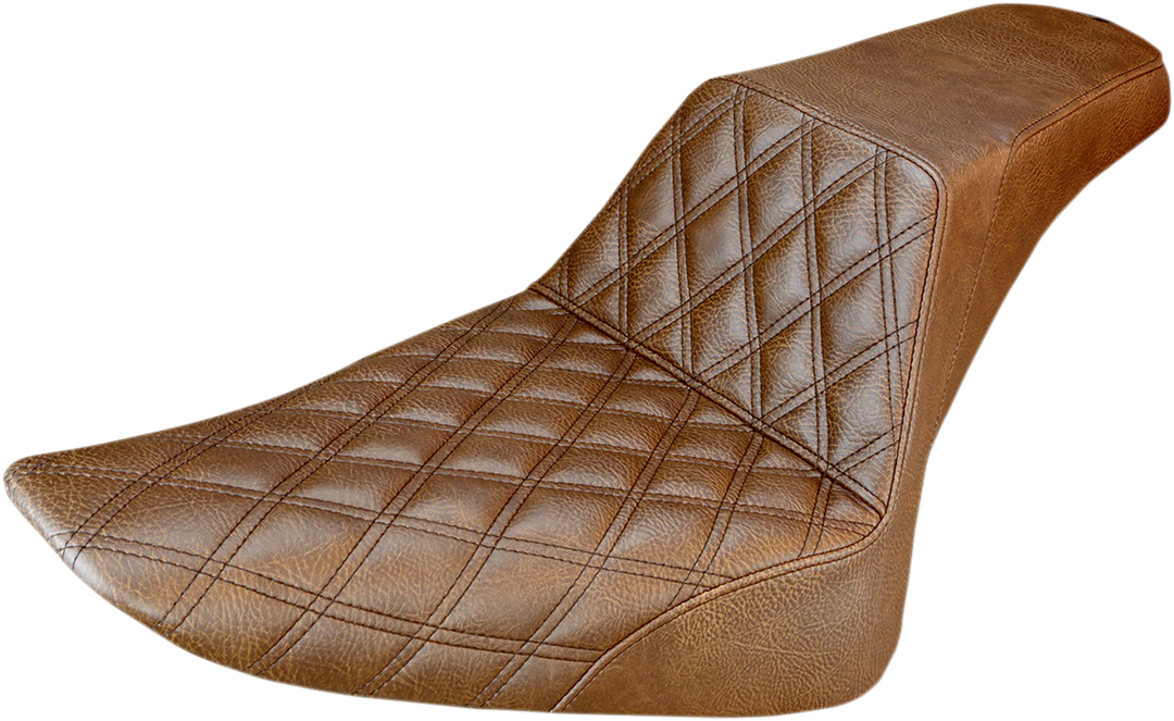 SADDLEMEN Step-Up Seat - Front Lattice Stitch - Brown - '12-'17 FLS - 812-26-172BR