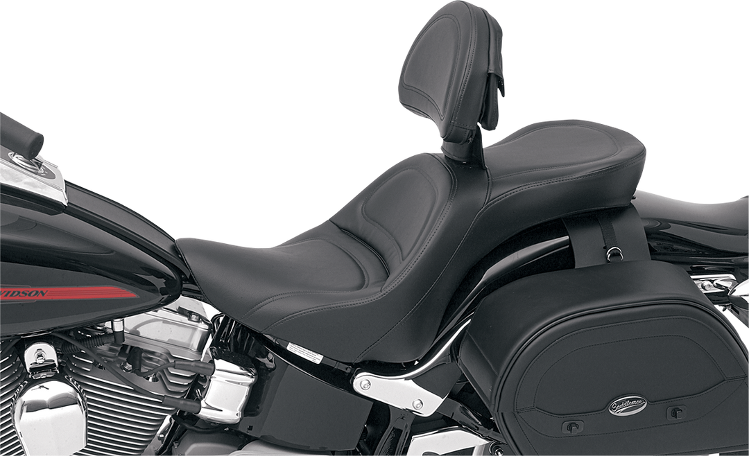 SADDLEMEN Seat - Explorer™ - With Backrest - Stitched - Black - FL/FX '06-'17 806-12-030