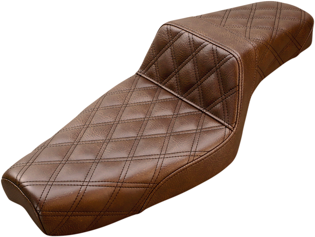 SADDLEMEN Step-Up Seat - Full Lattice Stitch - Brown - XL - 879-03-175BR