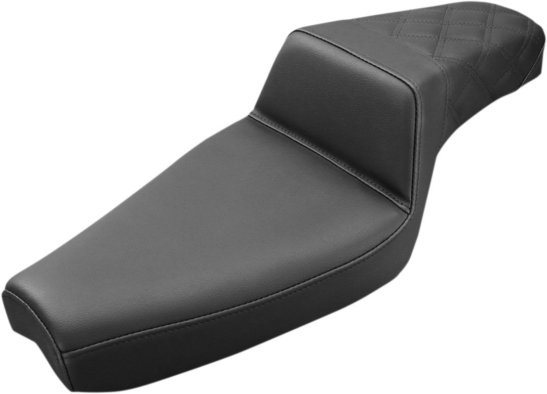 SADDLEMEN Step-Up Seat - Rear Lattice Stitch - Black - XL - 879-03-173