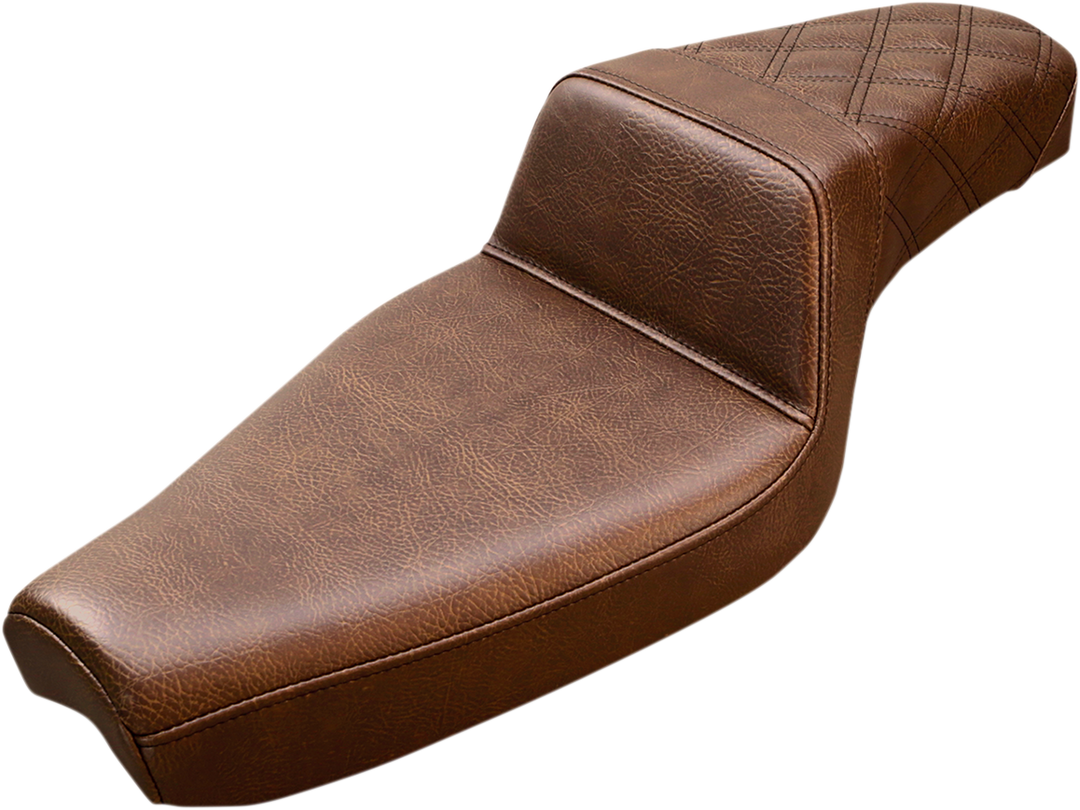 SADDLEMEN Step-Up Seat - Rear Lattice Stitch - Brown - XL - 879-03-173BR