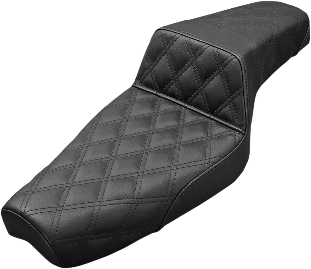 SADDLEMEN Step-Up Seat - Full Lattice Stitch - Black - XL - 807-03-175