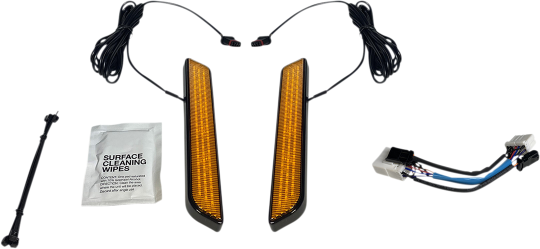 CUSTOM DYNAMICS LED Fork Light - Amber - Black CD-FORK-HD-AB