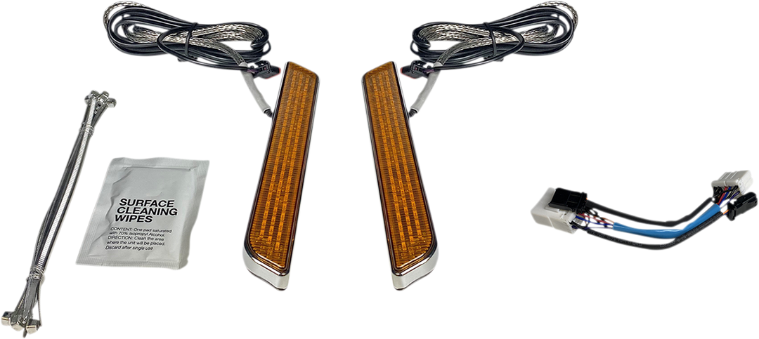 CUSTOM DYNAMICS LED Fork Light - Amber - Chrome CD-FORK-HD-AC
