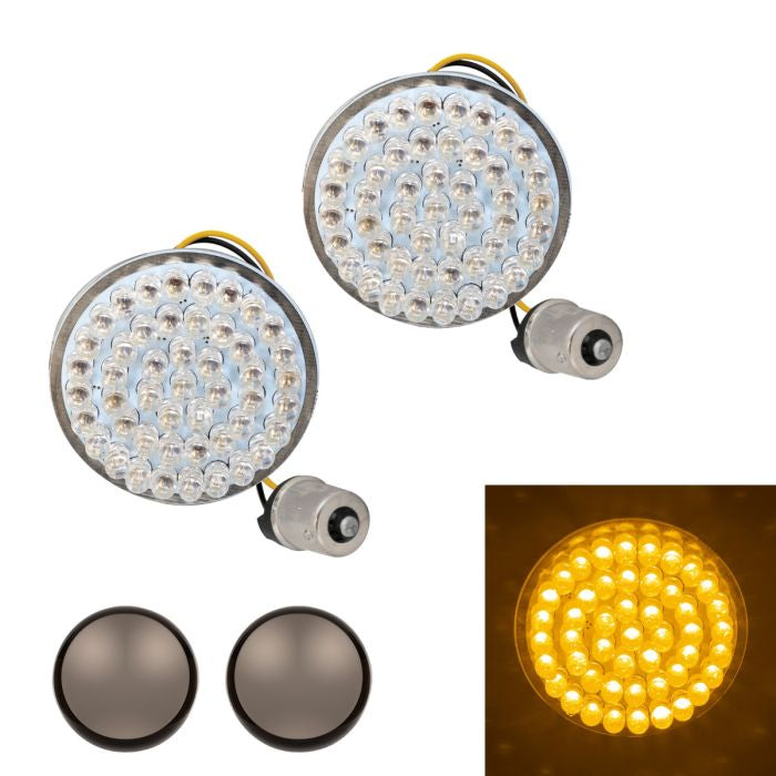 HogWorkz LED Rear Turn Signals for Harley-Davidson® | 1156 Base, Bullet Lens - HW307008