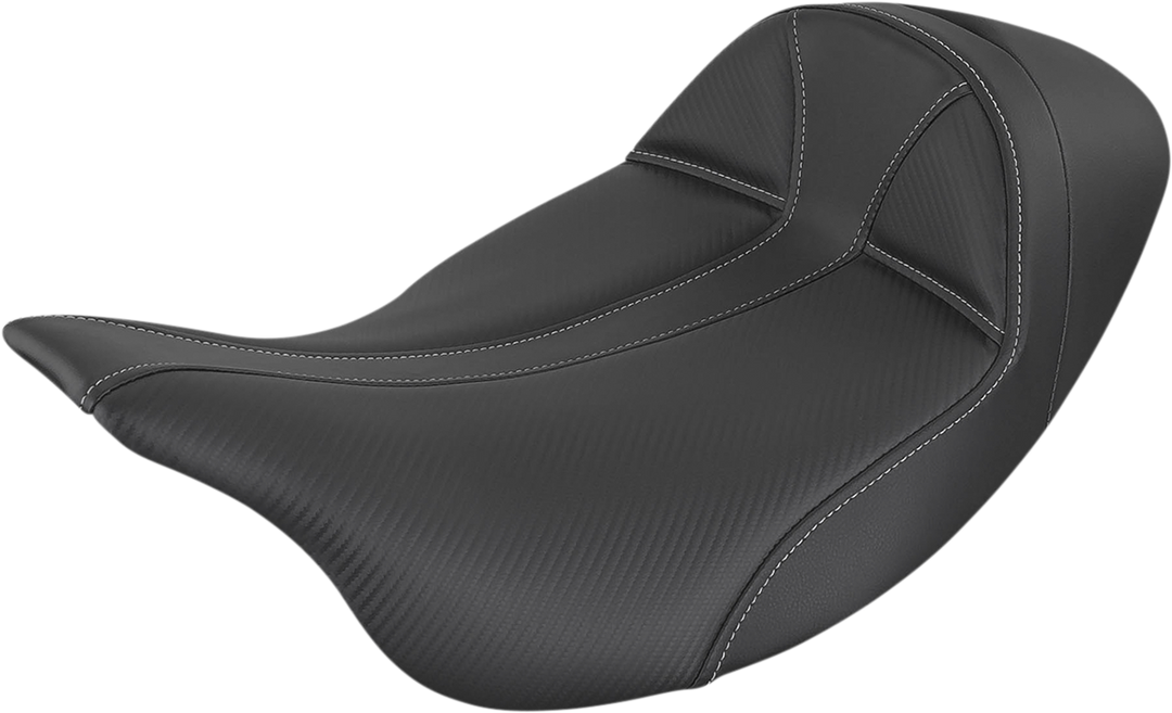 SADDLEMEN Dominator Solo Seat - Extended Reach - w/o Backrest - Black w/ Gray Stitching - FL '08-'24 808-07B-0042EXT