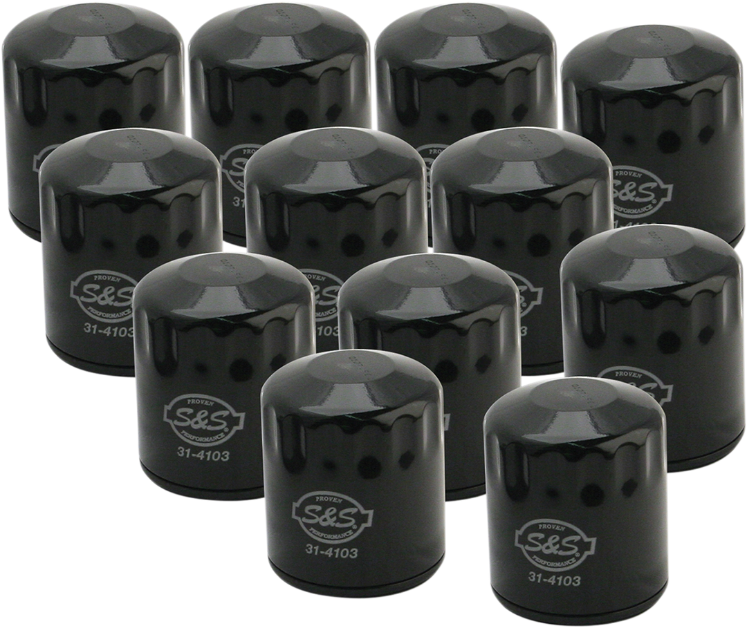 S&S CYCLE Oil Filters - Black - 12-Pack 310-0241