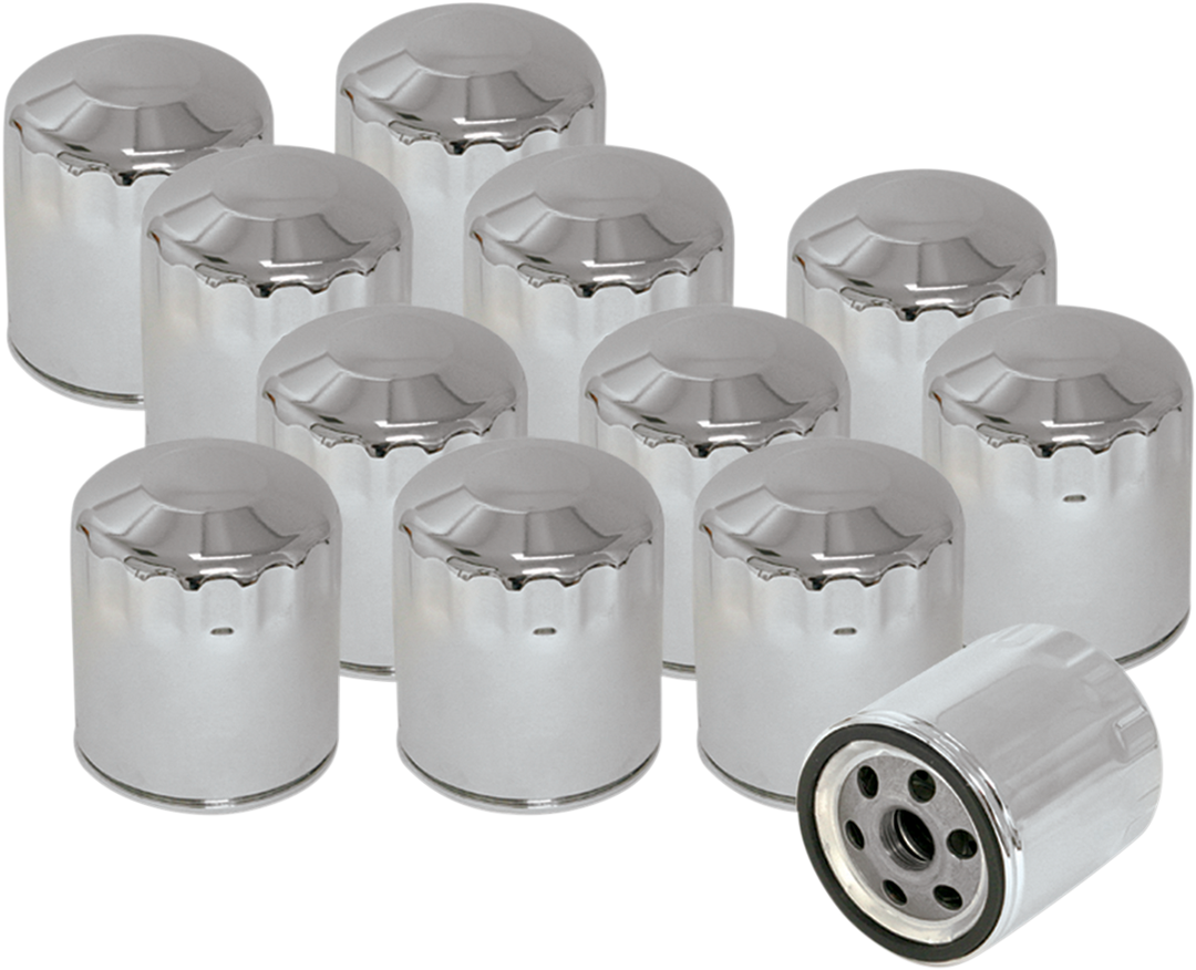 S&S CYCLE Oil Filters - Chrome - 12-Pack 310-0240