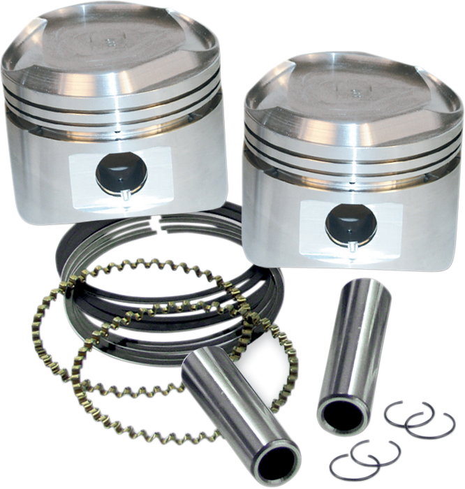 S&S CYCLE Piston Kit - For Super Stock Heads - 3.500" +0.020" - Domed - 80" Big Twin 92-2028