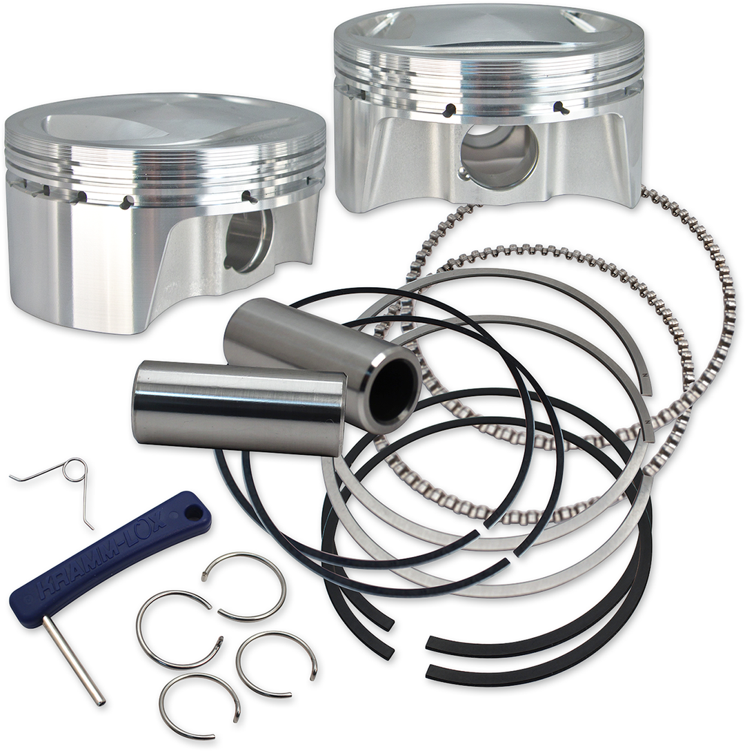 S&S CYCLE Big Bore Forged Piston Kit - 3.937" Bore - 98" Twin Cam - Standard 920-0101