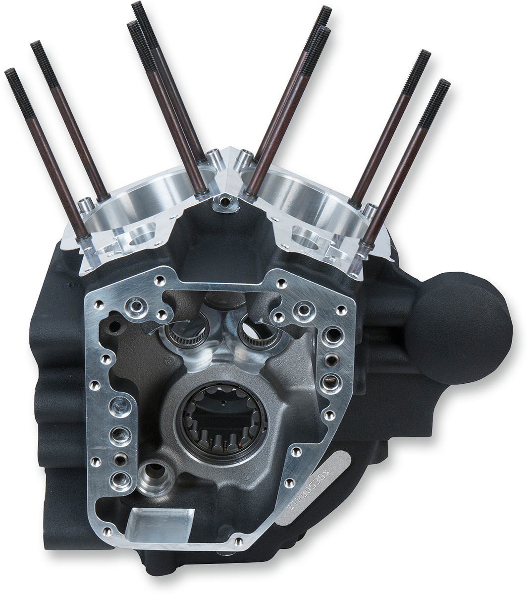 S&S CYCLE Crankcase - 4.125" Bore w/Stock Bolt Pattern - Wrinkle Black - Dyna 310-0856