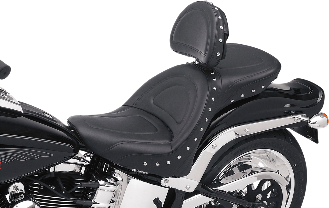 SADDLEMEN Explorer Special Seat - Studded - w/ Backrest - FL/FX '00-'06 8102J
