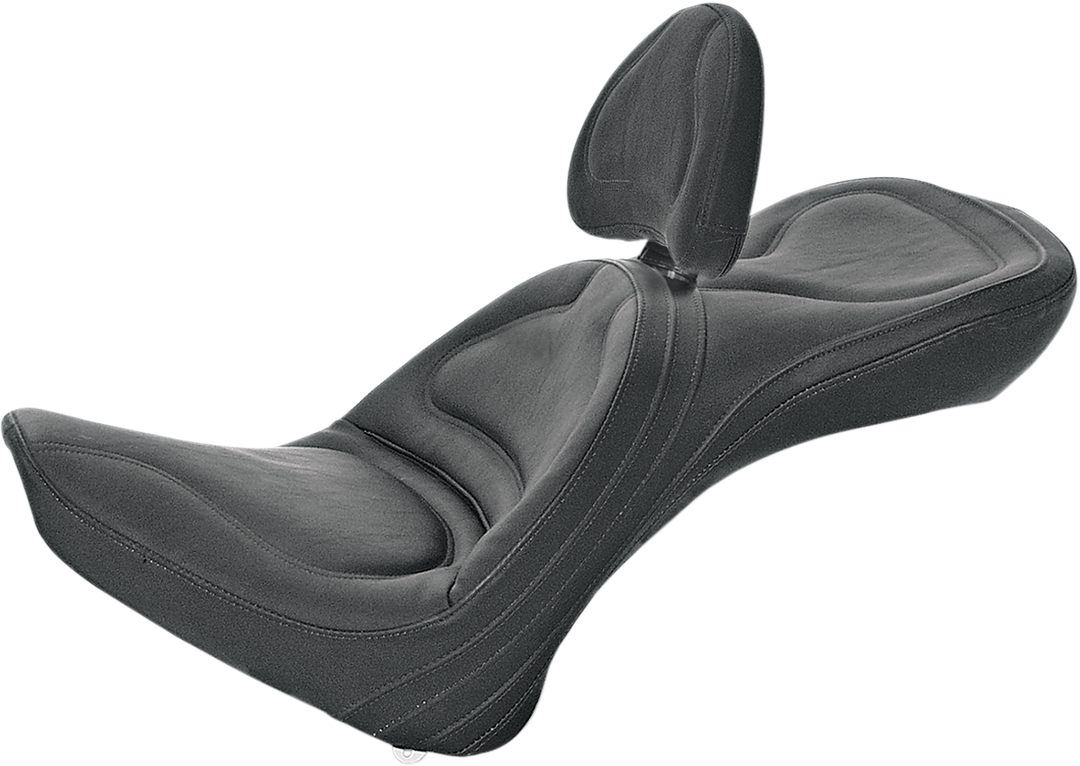 SADDLEMEN Seat - Explorer™ - With Backrest - Stitched - Black - FL/FX '00-'06 8152JS