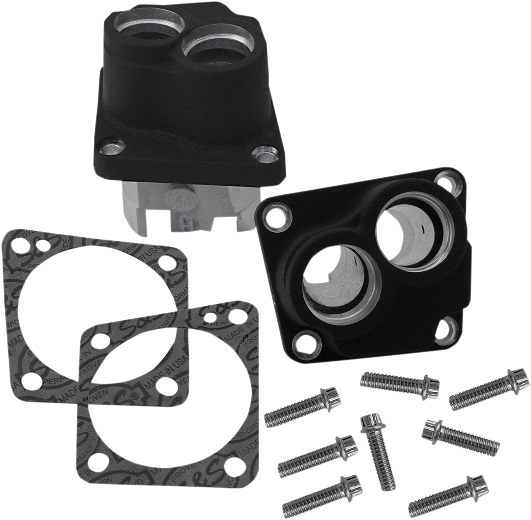 S&S CYCLE Tappet Guide Kit - Cast - Wrinkle Black - V-Series | Super Stock® Crankcases 33-5324