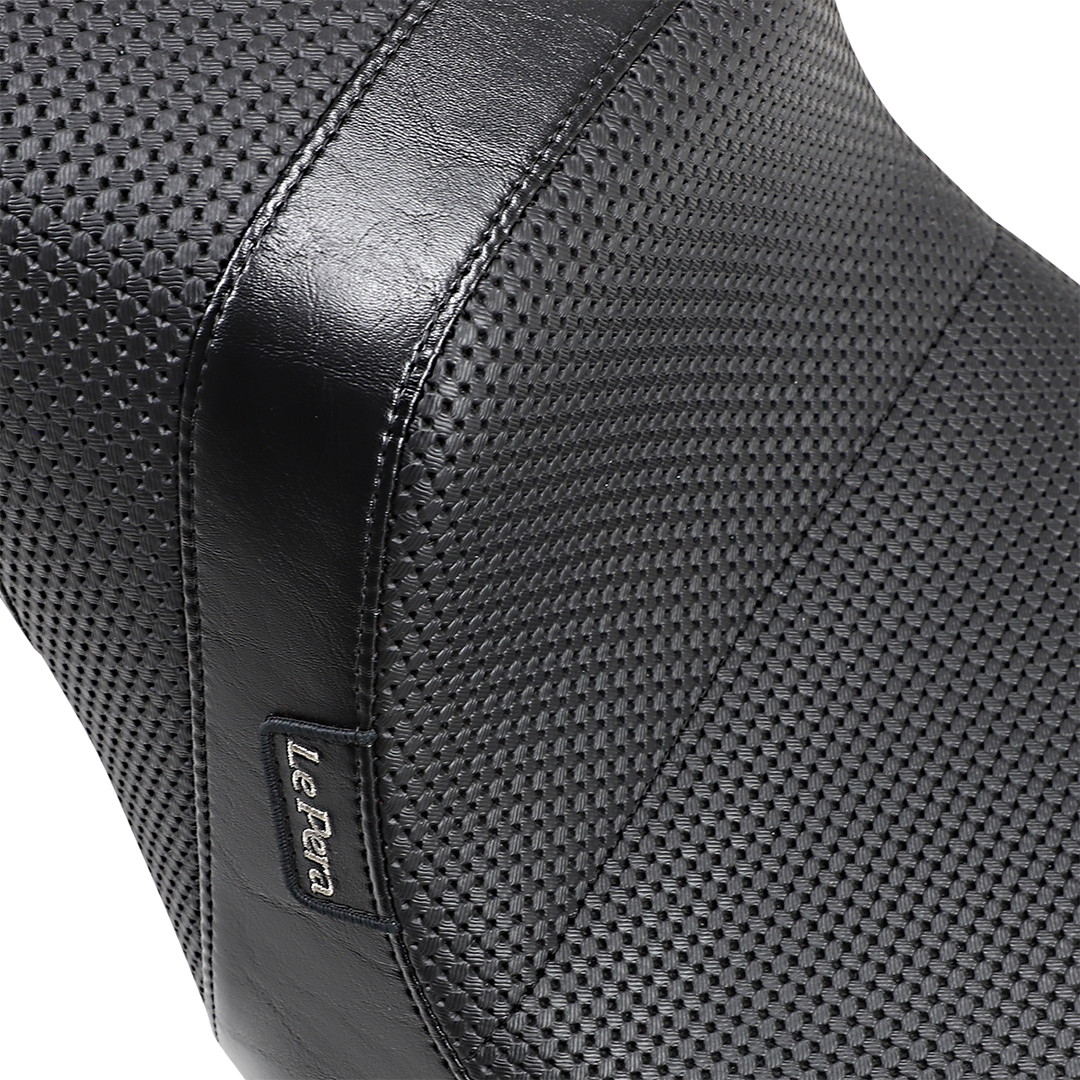 LE PERA Daytona 2-Up Seat - Without Backrest - Basketweave - Black - FLFB '18-'23 LYO-543BW