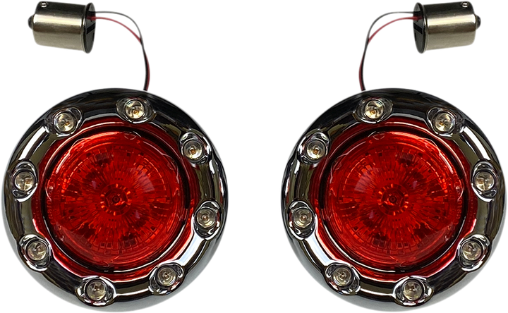 CUSTOM DYNAMICS Bullet Turn Signal 1156 - Chrome - Red Lens PB-BR-RR 56-CR