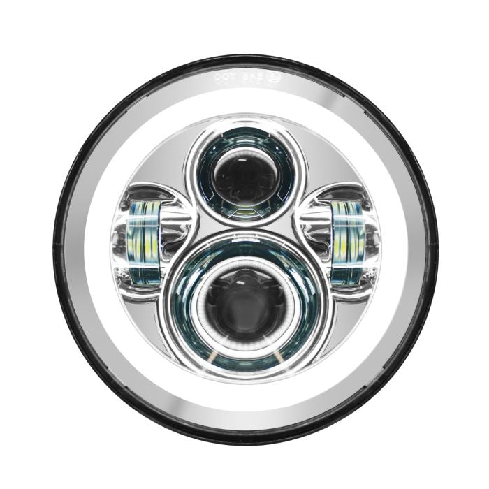 HogWorkz 7" LED Chrome HALOMAKER® Headlight for Indian® Motorcycles - HW167113