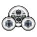 7" LED Chrome HALOMAKER® Headlight (Daymaker Replacement) with Auxiliary Passing Lamps for Harley® Touring & Softail