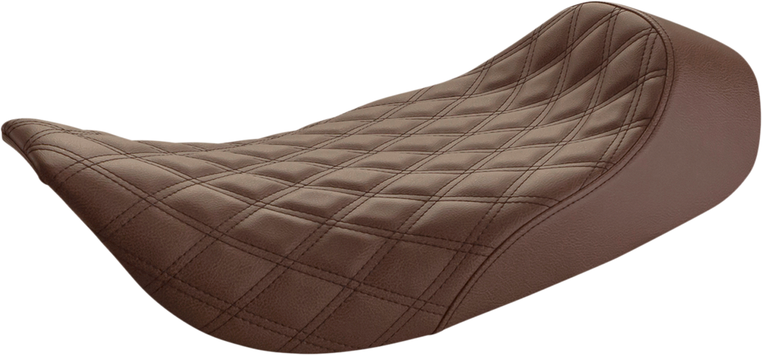 SADDLEMEN Renegade™ Solo Seat - Lattice Stitched - Brown - FLH '97-'07 897-06-002BLS