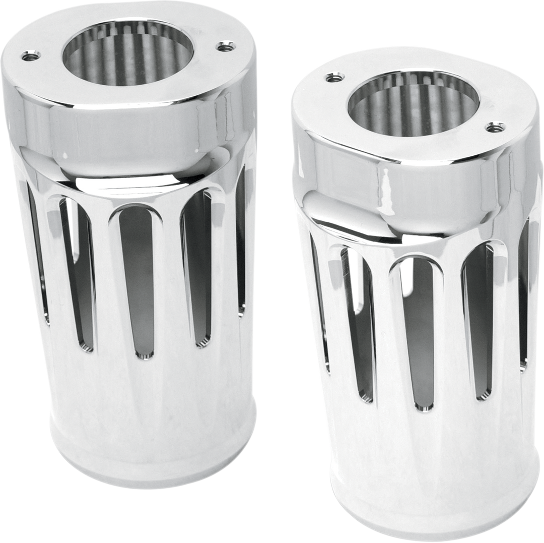 ARLEN NESS Fork Boot Covers - Chrome - Deep Cut - FLHTD 20-012