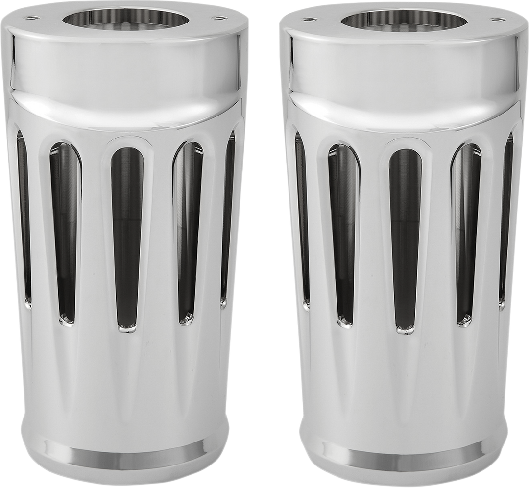 ARLEN NESS Fork Boot Covers - Chrome - Deep Cut - FL 20-032