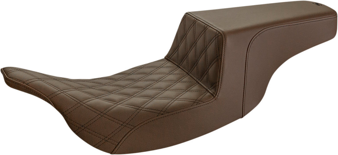 SADDLEMEN Step-Up Seat - Front Lattice Stitch - Brown 97-07 FLH  - 897-07-172BR