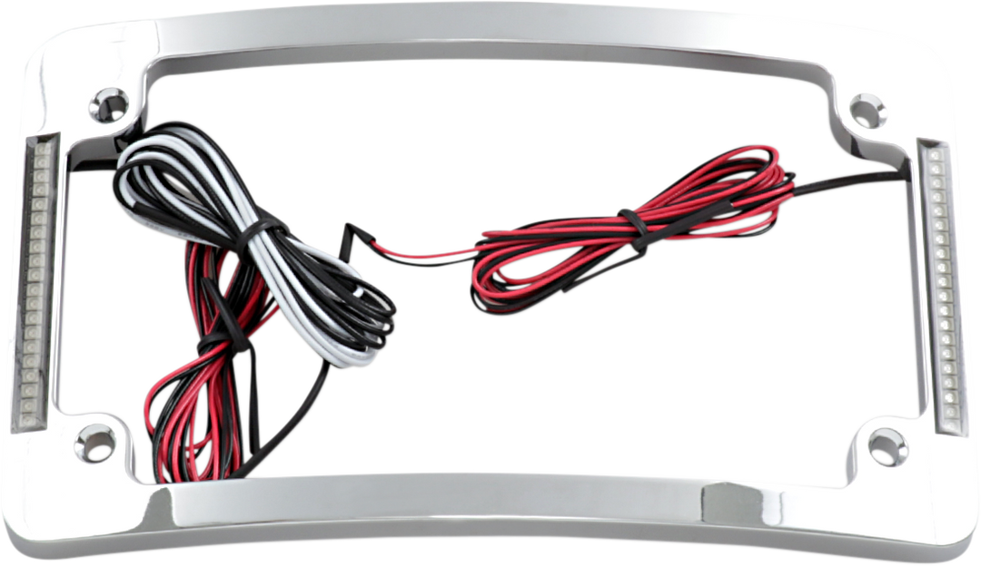 CUSTOM DYNAMICS Tri-Radius License Plate Frame with Flushmount LEDs - Chrome TF06-C