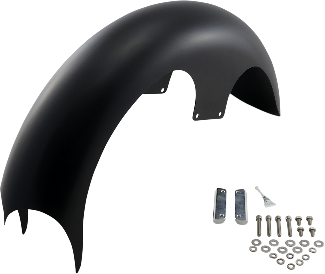 PAUL YAFFE BAGGER NATION Talon Front Fender - 23" Wheel - With Satin Adapters - HD Touring PYO:TALON23-14L-S