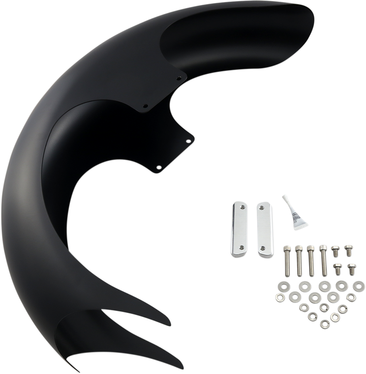 PAUL YAFFE BAGGER NATION Talon Front Fender - 23" Wheel - With Satin Adapters - HD Touring PYO:TALON23-14L-S