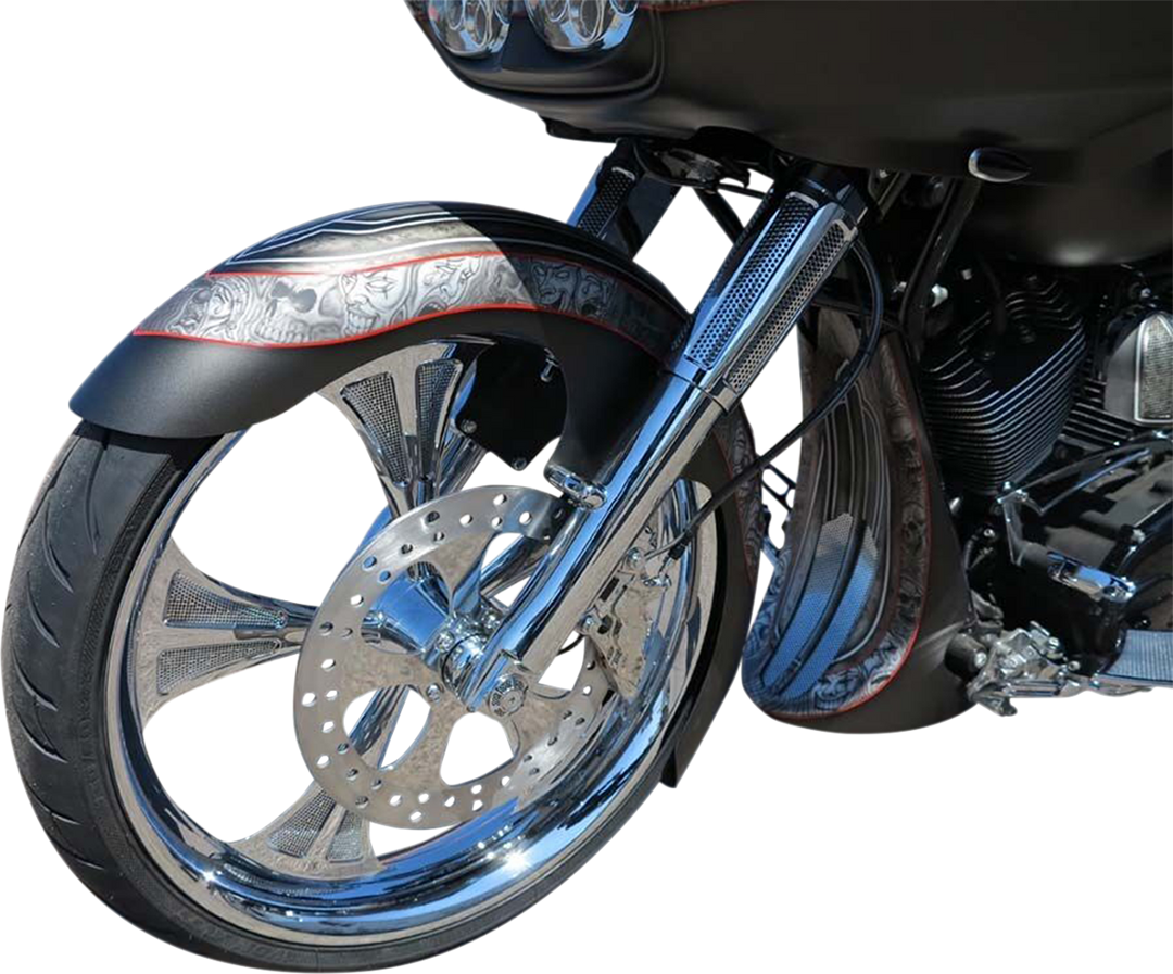PAUL YAFFE BAGGER NATION Thicky Front Fender - 23" Wheel - With Satin Spacers - HD - Touring/Trike PYO:THICKY23-13E-S