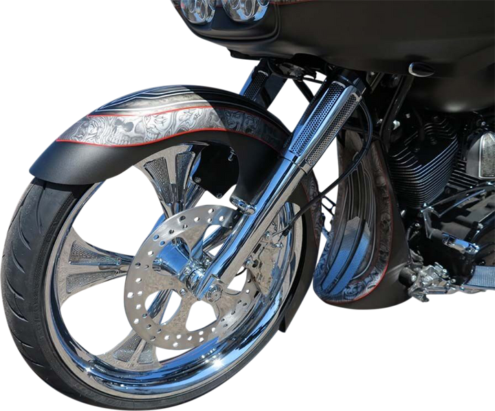PAUL YAFFE BAGGER NATION Thicky Front Fender - 23" Wheel - With Satin Spacers - HD - Touring/Trike PYO:THICKY23-13E-S