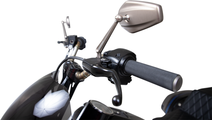 ARLEN NESS Mirror - Mini Stocker - Side View - Oval - Titanium - Left 13-168