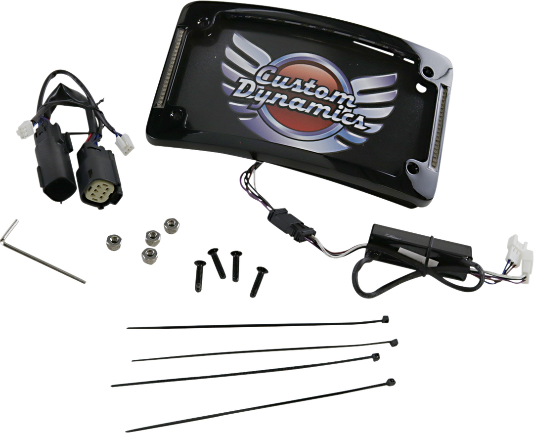 CUSTOM DYNAMICS Curved License Plate Frame - Black TF06-BCM-B