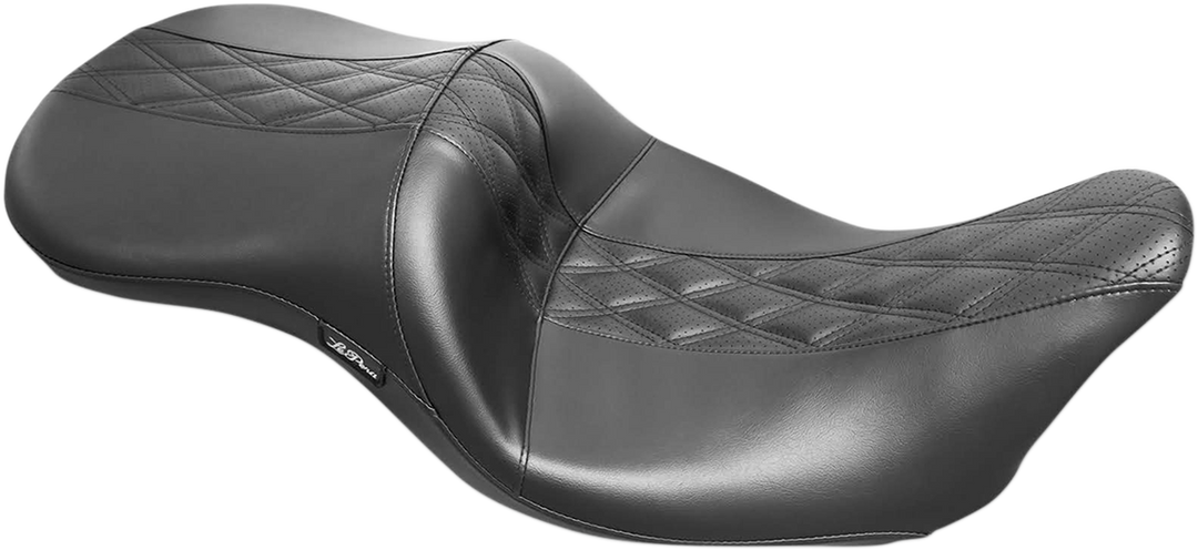 LE PERA Maverick Seat - without Backrest - HR Black Inlay Double Diamond - Black - FL '08-'25 LK-957HR2