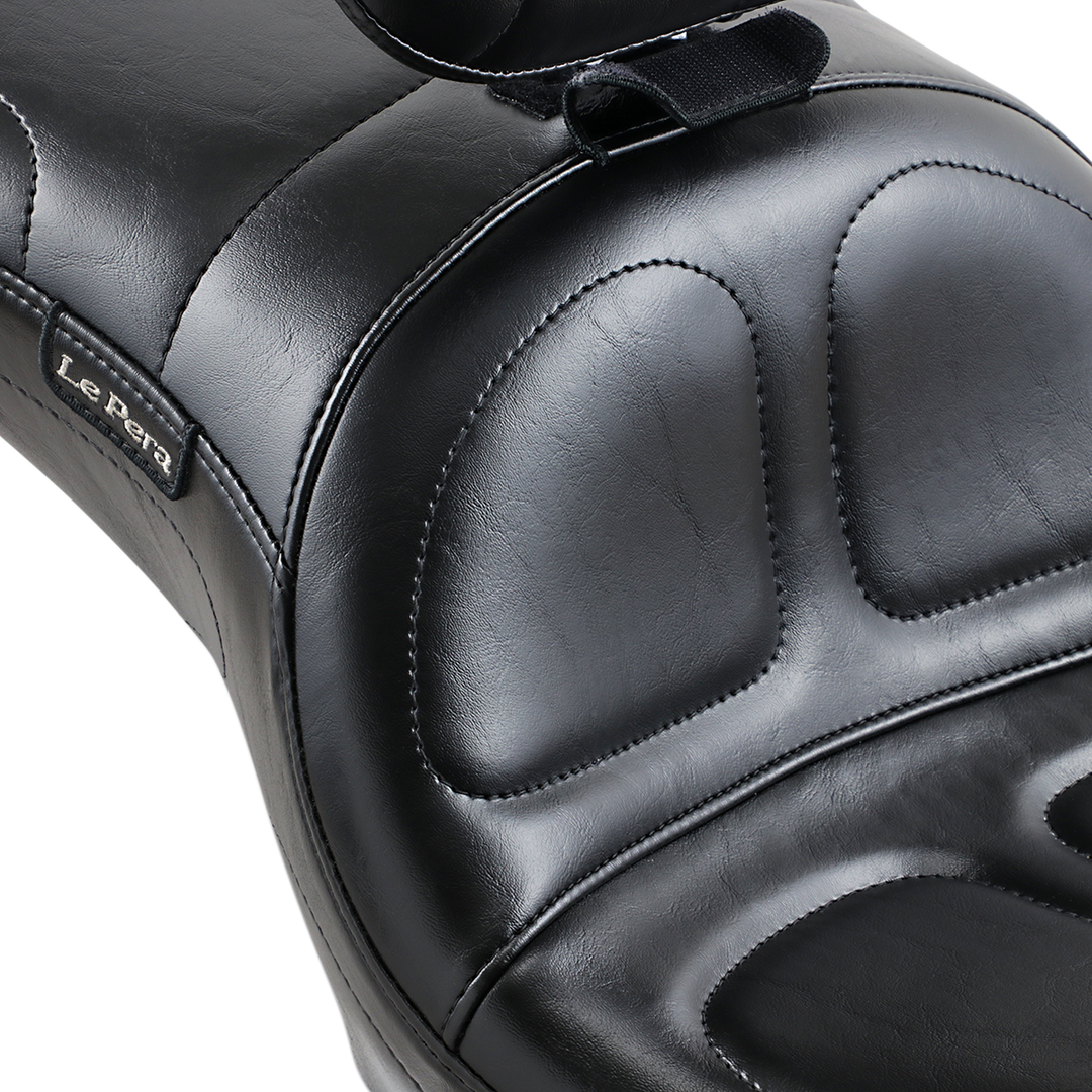 LE PERA Maverick Seat - with Backrest - Stitched - Black - FLD/FXD '06-'17 LK-970BR