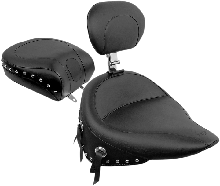 MUSTANG Wide Rear Seat - Studded - Black - Softail '84-'99 79114