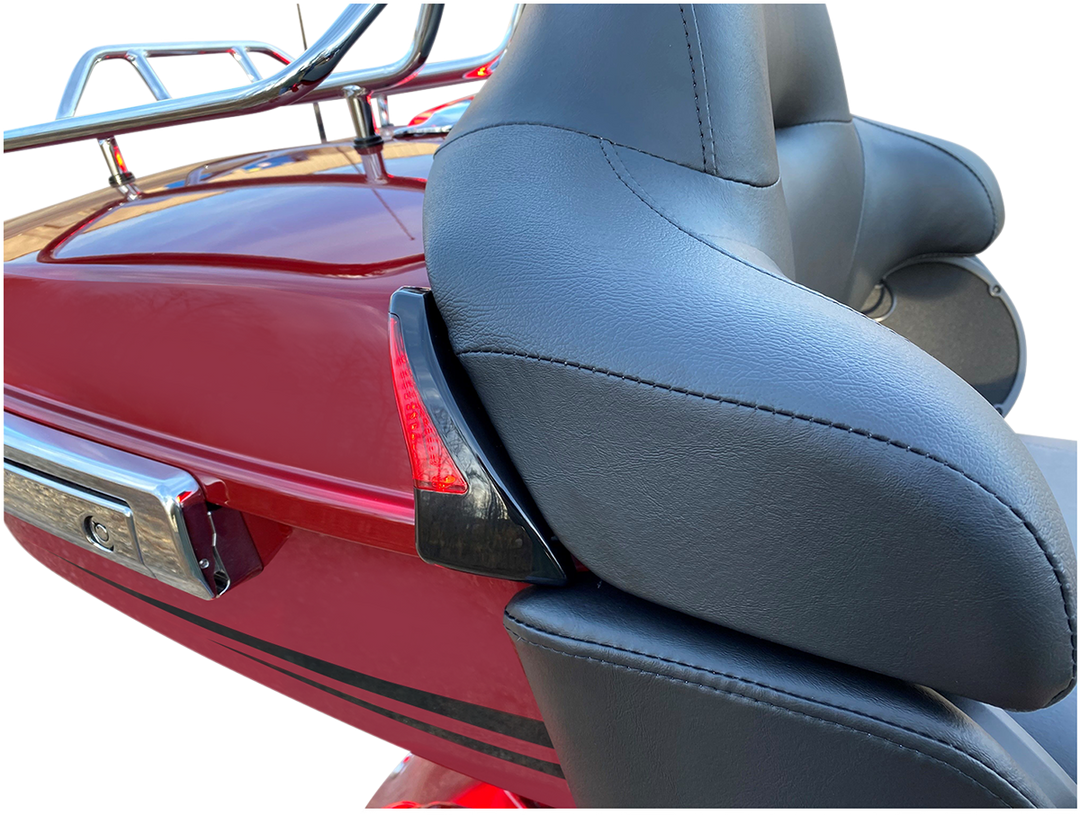 CUSTOM DYNAMICS Sequential Tour Pak Seat Back Rest LED Lights - Black/Red - FLH CD-TPBR-14-RB
