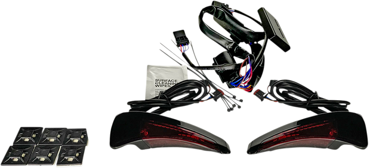 CUSTOM DYNAMICS Sequential Tour Pak Seat Back Rest LED Lights - Black/Red - FLH CD-TPBR-14-RB